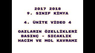 21 9 Sınıf Kimya Gazların Özellikleri Basınç  Hacim  Miktar [upl. by Goodrow263]