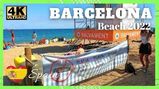 Barcelona Beach Walk Part 4 Spain 4k Unedited [upl. by Arobed]