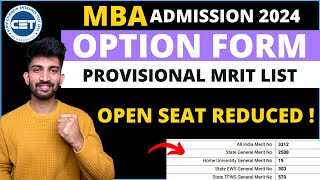 MBA College Seats Reduced  MBA Cap Round 1 Option Form Filling 2024 [upl. by Luedtke]