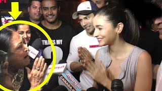 Varun amp Alias CUTE Reaction When Lady FAN Praises For Success Of Badrinath Ki Dulhaniya [upl. by Landing]