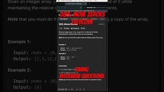 Leetcode 283  Move Zeroes [upl. by Zia211]