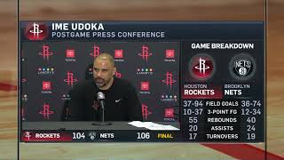 Ime Udoka PostGame Interview  Houston Rockets vs Brooklyn Nets [upl. by Madison]