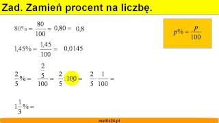 Jak zamienić procent na liczbę  Zadanie  Matfiz24pl [upl. by Arvin]