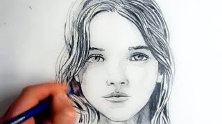 How To Draw A Female Face Step By Step [upl. by Kunz]