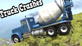 BeamNG Drive  Trucks Falling Off a Cliff Simulation [upl. by Aitercul]