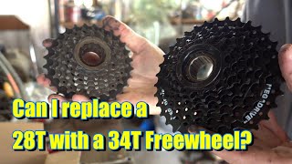 How to replaced a Freewheel or Cassette 28T with a 34 Tooth Can I upgrade Do I need a new chain [upl. by Annavaig]