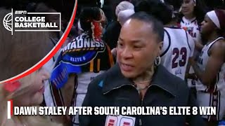 WERE COMMITTED 👏  Dawn Staley on SC reaching 4thstraight Final Four  ESPN College Basketball [upl. by Anailuig]