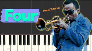 Miles Davis  Four  Jazz Piano Tutorial [upl. by Keegan]