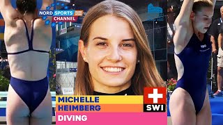 Womens sports Diving European Championships ROME Michelle HEIMBERG Switzerland 1m Springboa UK244 [upl. by Attayek770]