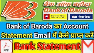 How to get Account Statement on Email  Bank of Baroda Account Statement kaise nikale [upl. by Ulyram927]