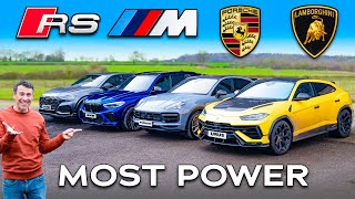 BMW X5M v Urus Performante v Cayenne Turbo GT v RSQ8 Power amp Weight SHOWDOWN [upl. by Ubald]