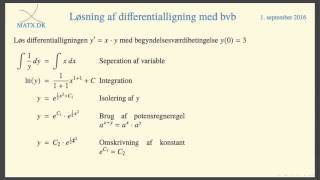 Differentialligninger  Løsning af differentialligning med begyndelsesværdibetingelse [upl. by Aicilihp]