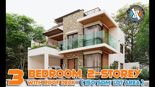 150sqm lot area 2 storey with Roofdeck HOUSE DESIGN  Jricafort Design process [upl. by Hcone416]