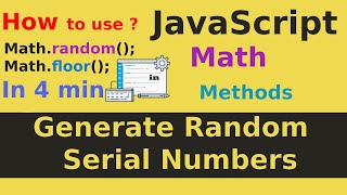 How to Use JavaScript Math Object  Generate Random serial numbers [upl. by Yerocal]