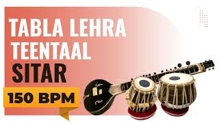 Teentaal Lehra Sitar  Bhimpalasi  C  150 bpm  Drut laya [upl. by Aisel]