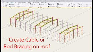 Tekla Structure  Cable or Rod Bracing on Roof in Rafter [upl. by Calore]