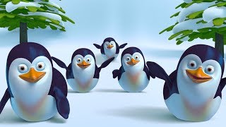 Five Little Penguins Song  More Funny Cute 3D Baby Penguin Songs by FunForKidsTV [upl. by Eidua]