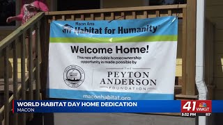 Macon Area Habitat for Humanity kicks off Habitat Week with home dedication [upl. by Sibelle]