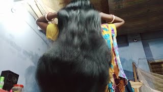 Beautiful long hair playing 4ft long hair playing 🥰🥰jitendraandmomvlogs9206 ritabiswas4555 [upl. by Nerland]