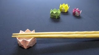 How to ORIGAMI Crown  折り紙で作る箸置き誕生日 王冠 [upl. by Loring786]