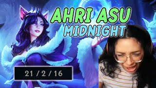 Midnight Ahri NEW ASU Update IS SO SMOOTH FULL AP S Gameplay [upl. by Nilkcaj]