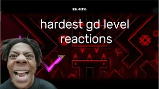 every youtuber reacts to hardest geometry dash levels geometrydash gd extremedemon reactions [upl. by O'Connor727]