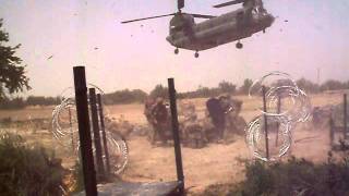 Chinook helicopter landing at a CP in Afghanistan [upl. by Swigart]