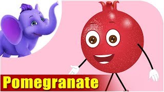 Pomegranate Fruit Rhyme for Children Pomegranate Cartoon Fruits Song for Kids [upl. by Tabshey]