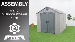 Lifetime 8 x 10 Outdoor Storage Shed  Lifetime Assembly Video [upl. by Kwabena]