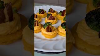 Finger food autunnale polenta croccante zucca broccolo e pancetta ricetta shorts [upl. by Nytnerb]