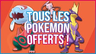 TOUS les POKÉMON OFFERTS dans ÉPÉE amp BOUCLIER [upl. by Nievelt]