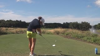 GERINA PILLER  GOLF SWING DRIVER DTL REGULAR amp SLOW MOTION 1080p [upl. by Buckie282]