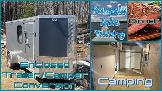 DIY Cargo TrailerCamper 1st Fishing Trip RangelyLake WesternMaineMountains [upl. by Oly]