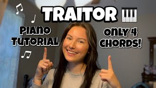 quotTraitorquot Olivia Rodrigo super easy piano tutorial [upl. by Queridas110]