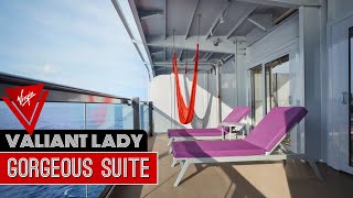 Virgin Voyages Valiant Lady  Gorgeous Suite  Full Walkthrough Room Tour amp Review 4K [upl. by Feirahs721]