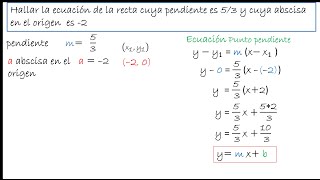 Hallar Ecuación de la Recta dada pendiente y Abscisa al origen Graficar [upl. by Caroline]