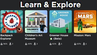 Playing Roblox Games From The quotLearn And Explorequot Section [upl. by Haroppiz]