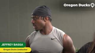 Oregon Ducks senior Jeffrey Bassa on Derrick Harmon Wreak Havoc on Michigan [upl. by Jenn]