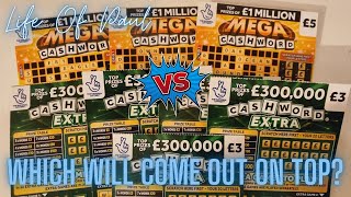 £15 of the Mega Cashword Scratch Cards vs £15 of Cashword Extra [upl. by Celine980]