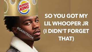 Roddy Ricch  Ballin 10 HOURS Burger King Parody [upl. by Jorge993]