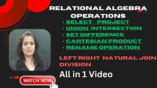 Relational Algebra operations [upl. by Jarv]