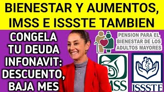 Aumentos Bienestar 2024 IMSS ISSSTE e Infonavit  Descuentos y Congela Tu Deuda [upl. by Relly174]