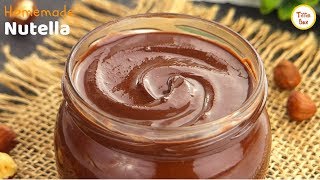 Homemade NutellaNocilla Recipe for Kids Tiffin Box How to make Nutella Chocolate Hazelnut Spread [upl. by Aken]