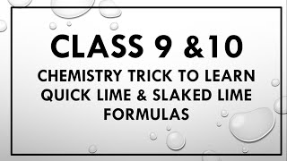 trick to remember difference between quick lime slaked lime lime water and limestone [upl. by Moffat489]