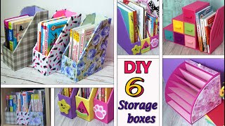 6 diy simple organizers and boxesfor storage from cardboardhandmade craft [upl. by Duile]