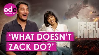 Sofia Boutella amp Staz Nair Talk Gymsperation and Zack Snyder Enthusiasm [upl. by Sama]