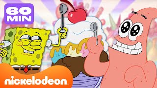 SpongeBob  SpongeBob mangia GELATO per 60 minuti di fila 🍦 Nickelodeon Italia [upl. by Kcuhc]