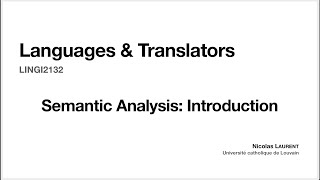 16 Semantic Analysis Introduction [upl. by Maze]