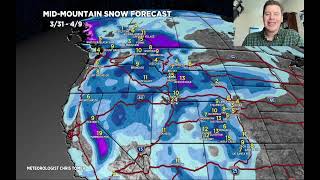 Snow Forecast for Early April Snow Continues Across North America [upl. by Otsedom]