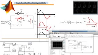 Part 3  Simulation of AC Voltage Controller  Simulation Gradateur monophasé par SimPower Matlab [upl. by Evelc]